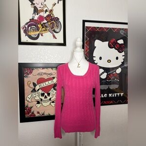 Faded Glory Pink Cable Knit Sweater